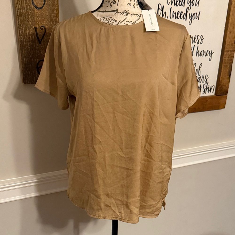 Banana Republic Tan Short Sleeve Blouse